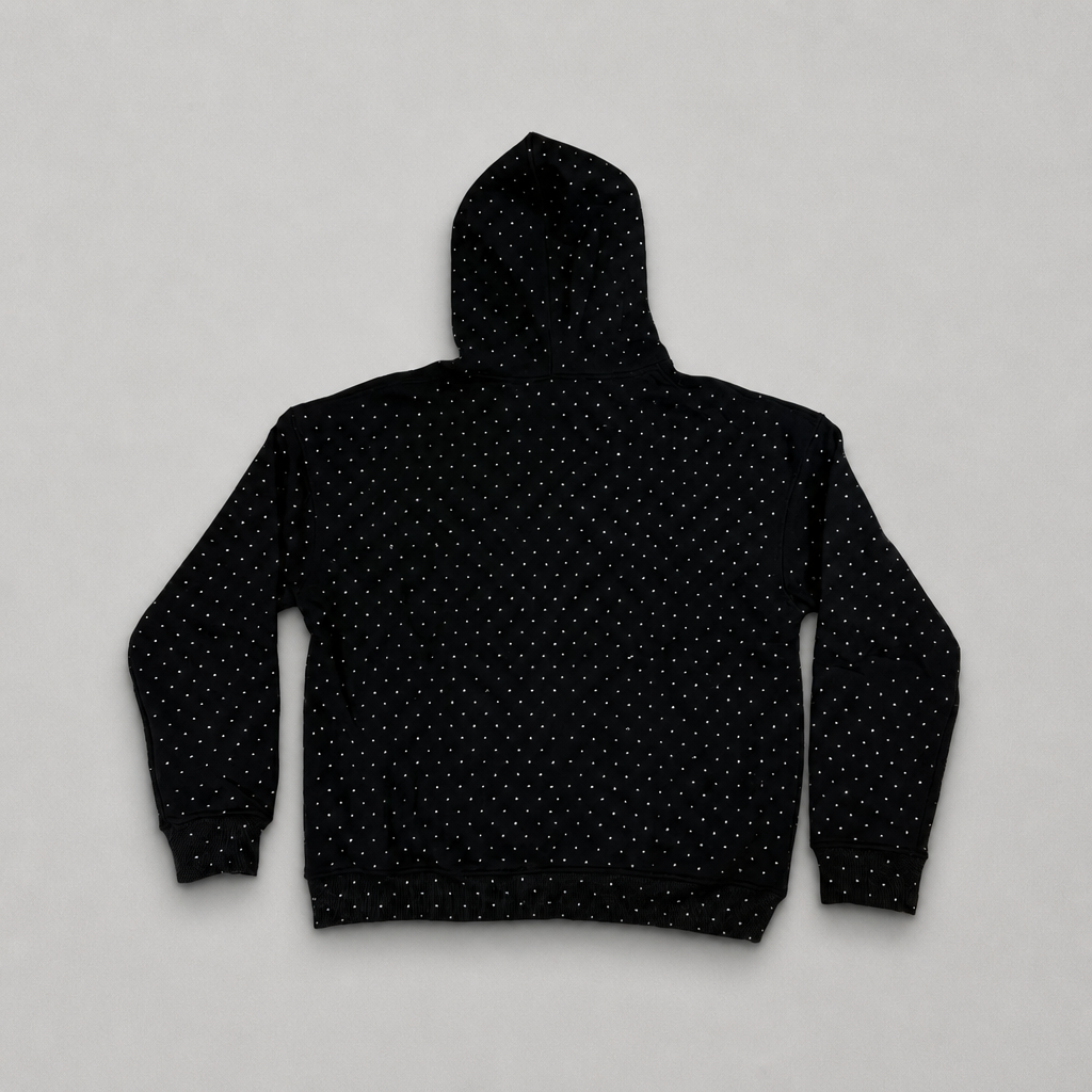 Rhinestone Hoodie Schwarz