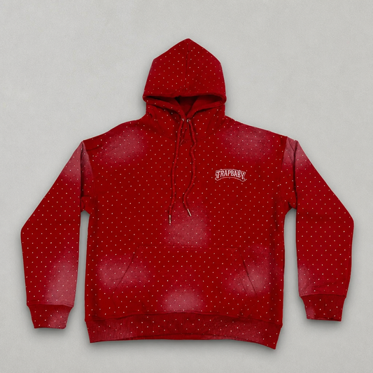 Rhinestone Hoodie Rot