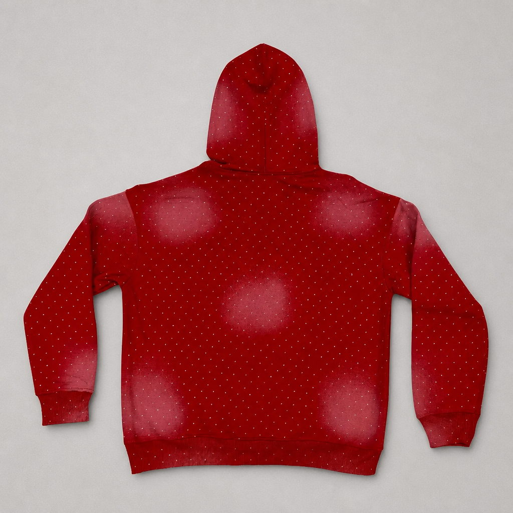 Rhinestone Hoodie Rot