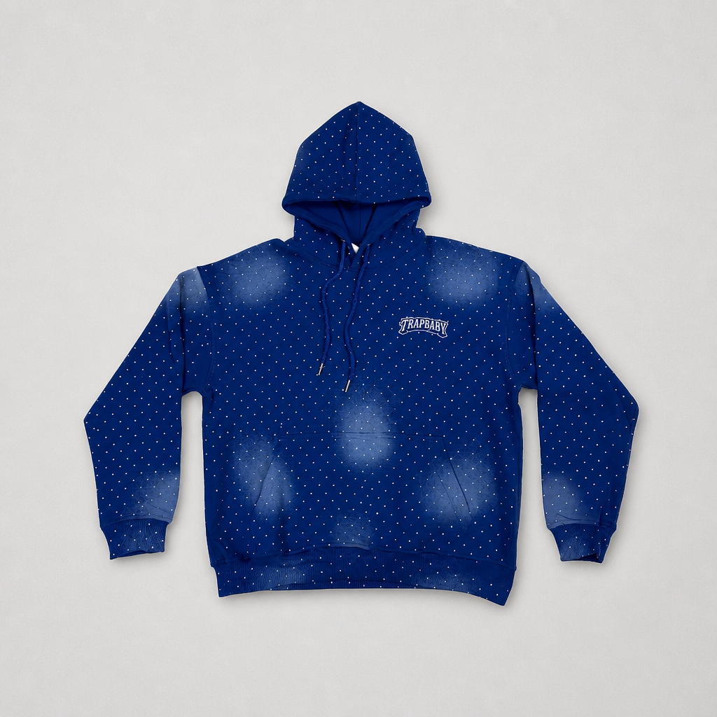 Hoodie Rhinestone Blau