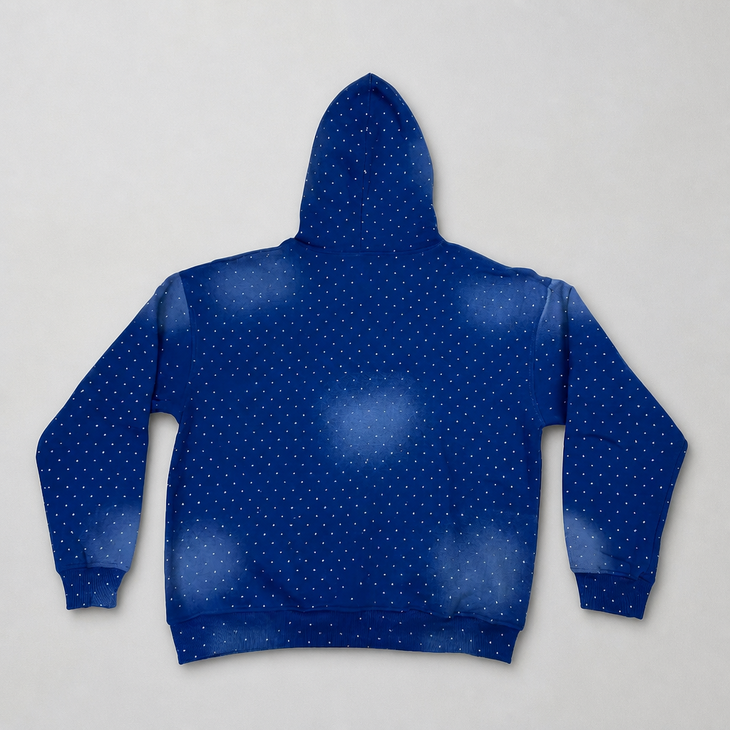 Hoodie Rhinestone Blau