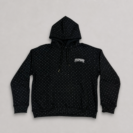 Rhinestone Hoodie Schwarz