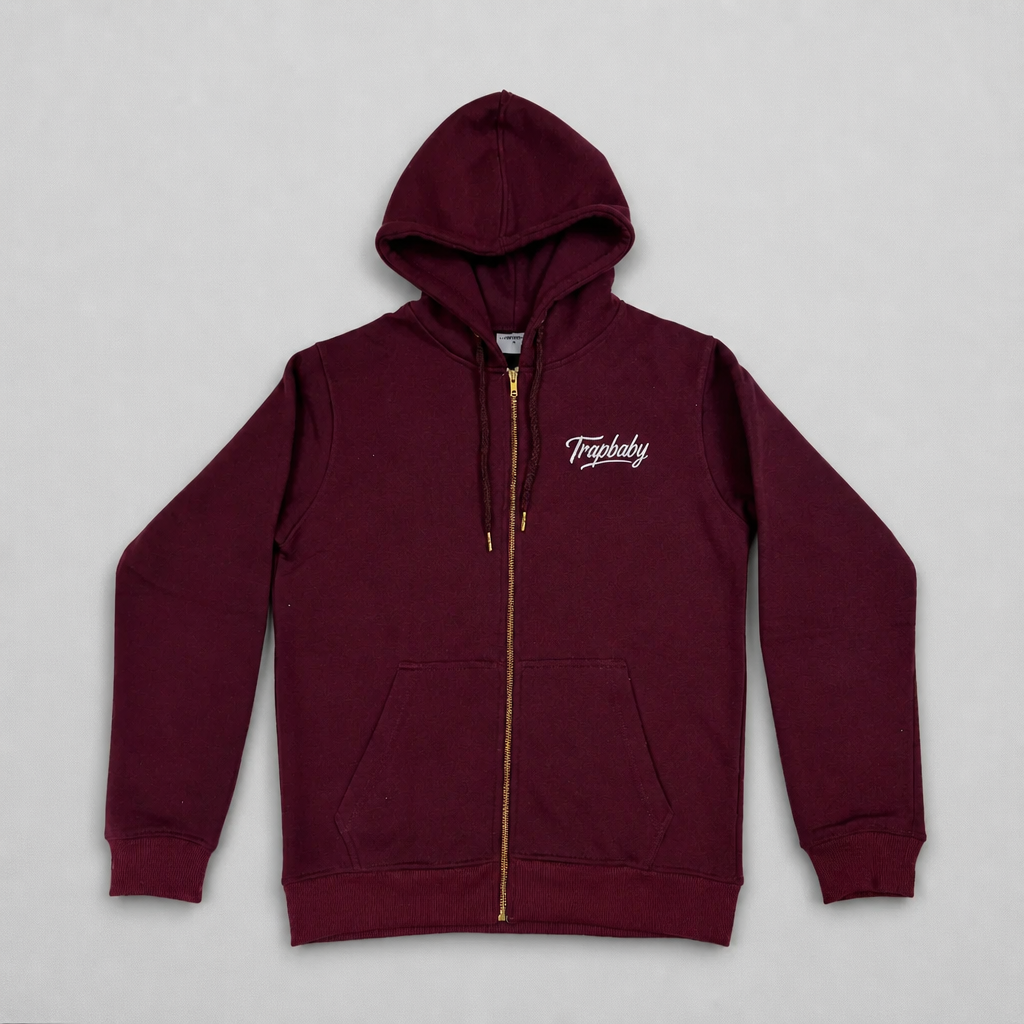 Basic Zipper Hoodie Bordeauxrot